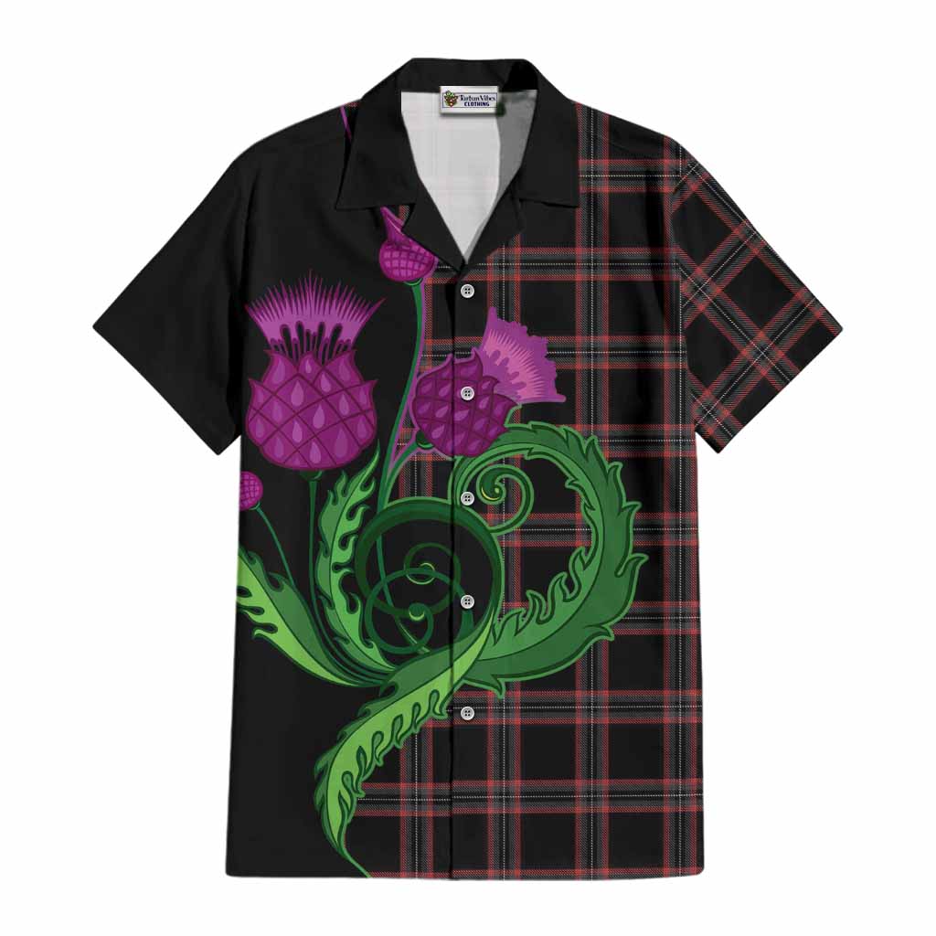 Witches of Scotland Tartan Cotton Hawaiian Shirt Traditional Scottish Thistle