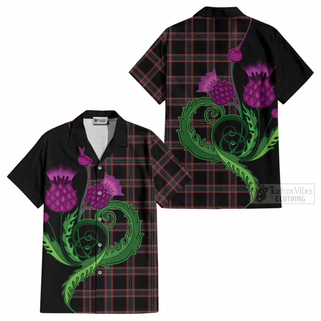 Witches of Scotland Tartan Cotton Hawaiian Shirt Traditional Scottish Thistle