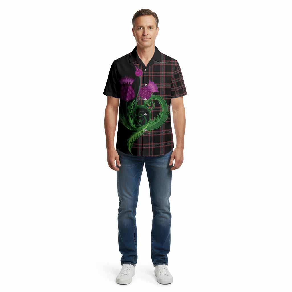 Witches of Scotland Tartan Cotton Hawaiian Shirt Traditional Scottish Thistle