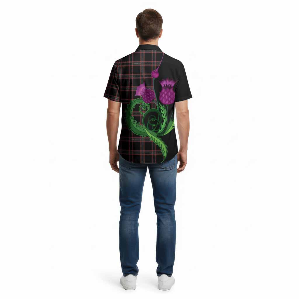 Witches of Scotland Tartan Cotton Hawaiian Shirt Traditional Scottish Thistle