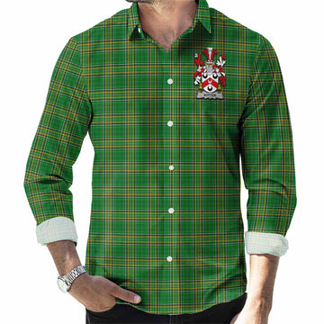 Witter Irish Clan Tartan Long Sleeve Button Up with Coat of Arms Men's Shirt - Tartan Vibes Clothing