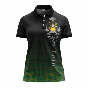Wogan Irish Clan Women's Polo Shirt with Coat of Arms Erin Go Bragh Celtic Inspired Women - Tartan Vibes Clothing