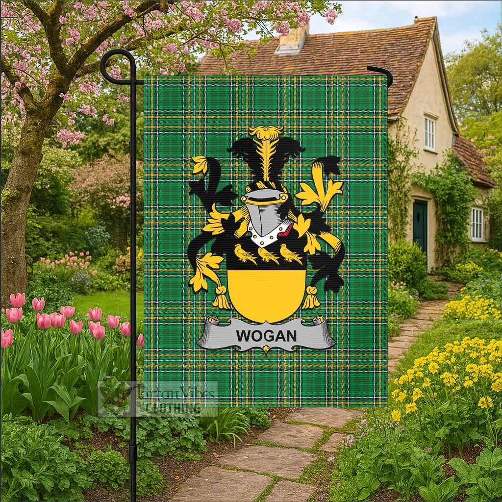 Wogan Irish Clan Tartan Flag with Coat of Arms
