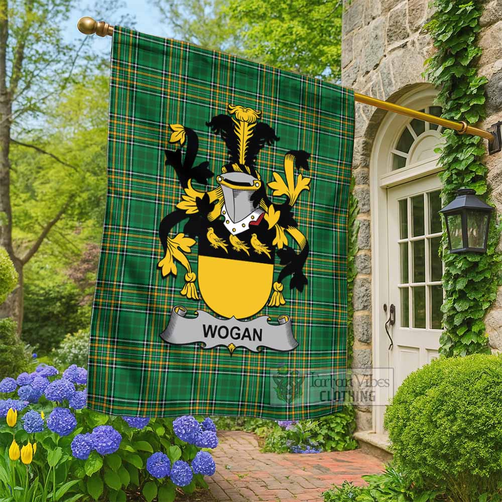 Wogan Irish Clan Tartan Flag with Coat of Arms