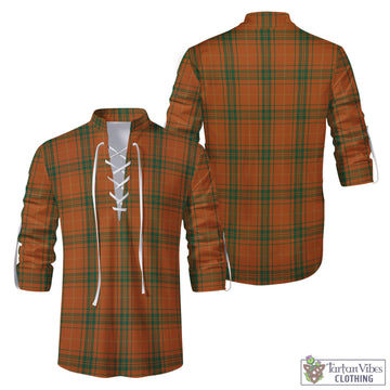 Wolfe Tartan Men's Scottish Traditional Jacobite Ghillie Kilt Shirt