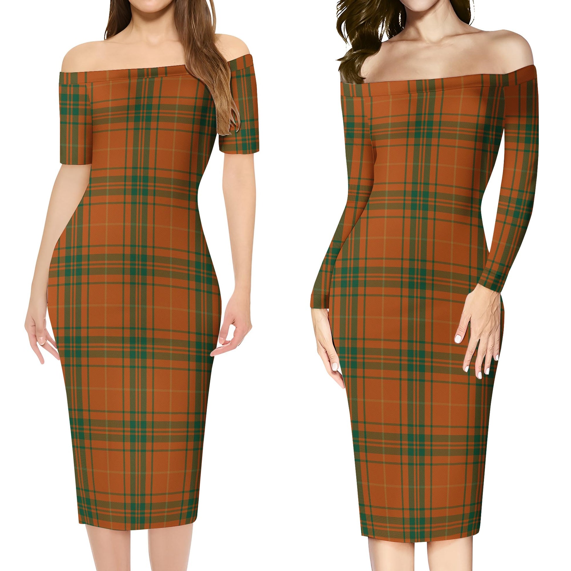 Wolfe Tartan Off Shoulder Lady Dress Women's Dress - Tartan Vibes Clothing