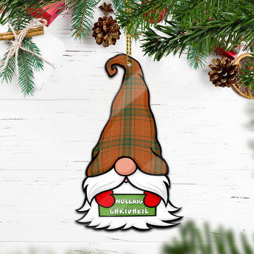 Wolfe Gnome Christmas Ornament with His Tartan Christmas Hat