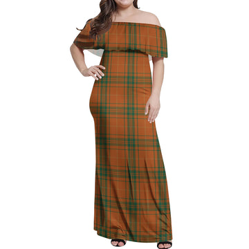 Wolfe Tartan Off Shoulder Long Dress