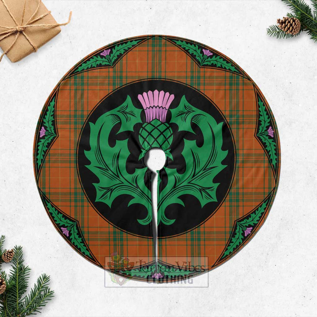 Tartan Vibes Clothing Wolfe Tartan Christmas Tree Skirt Scottish Thistle Style