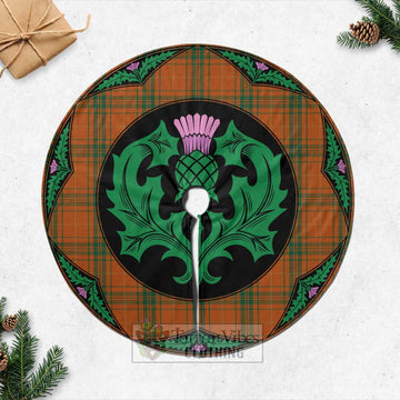 Wolfe Tartan Christmas Tree Skirt Scottish Thistle Style