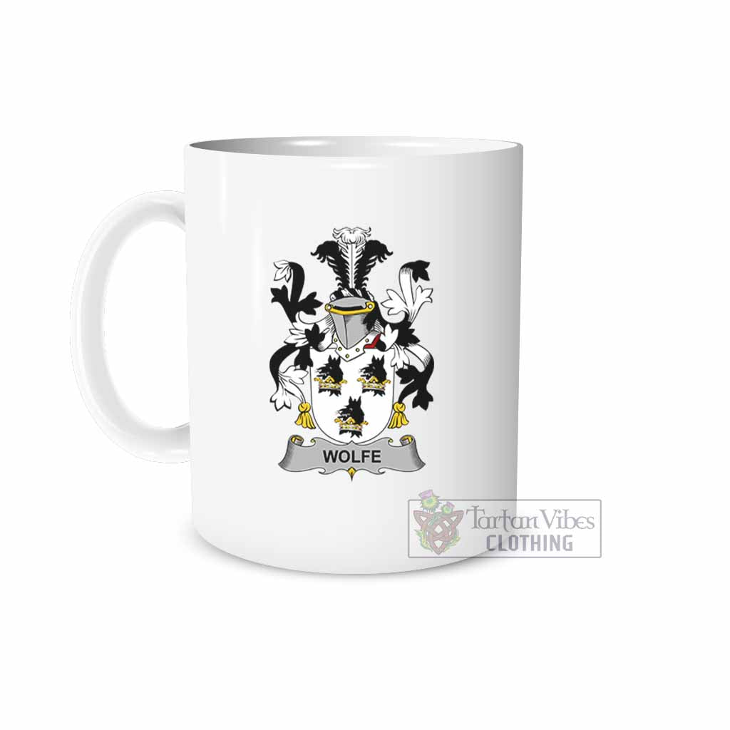 Wolfe Irish Clan Coat of Arms Ceramic Mug White - 2D-tartanvibesclothing