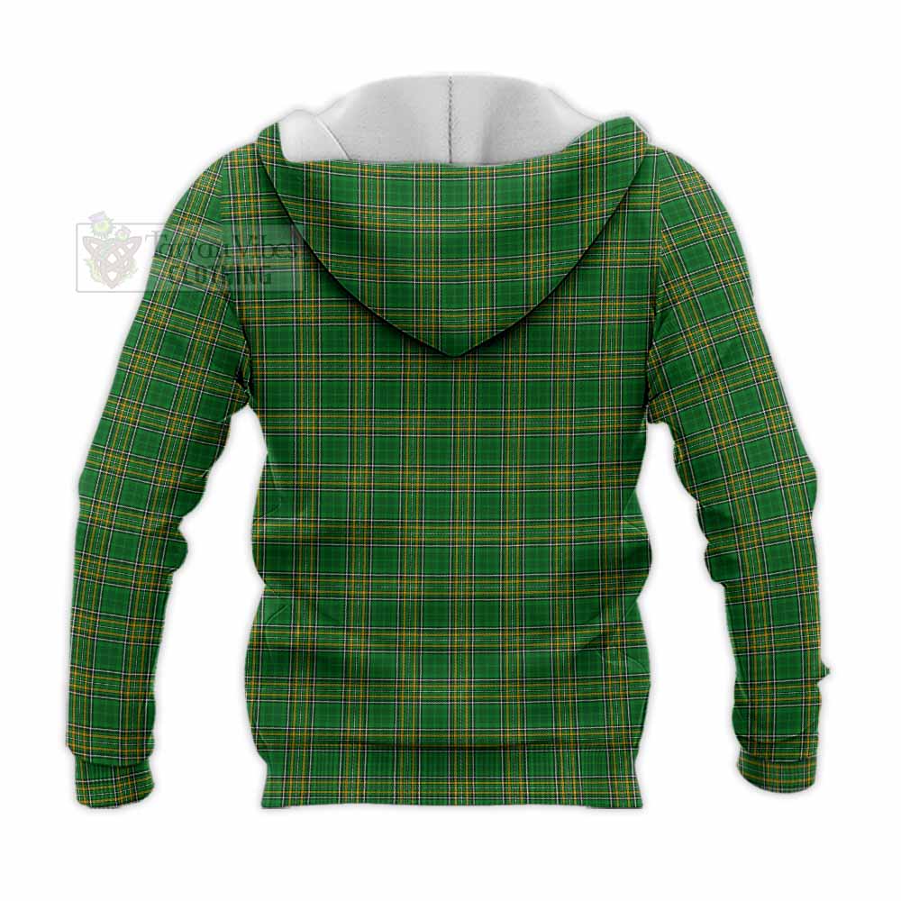 Wolfe Irish Clan Tartan Knitted Hoodie with Coat of Arms - Tartan Vibes Clothing