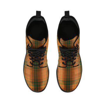 Wolfe Tartan Leather Boots - Tartan Vibes Clothing