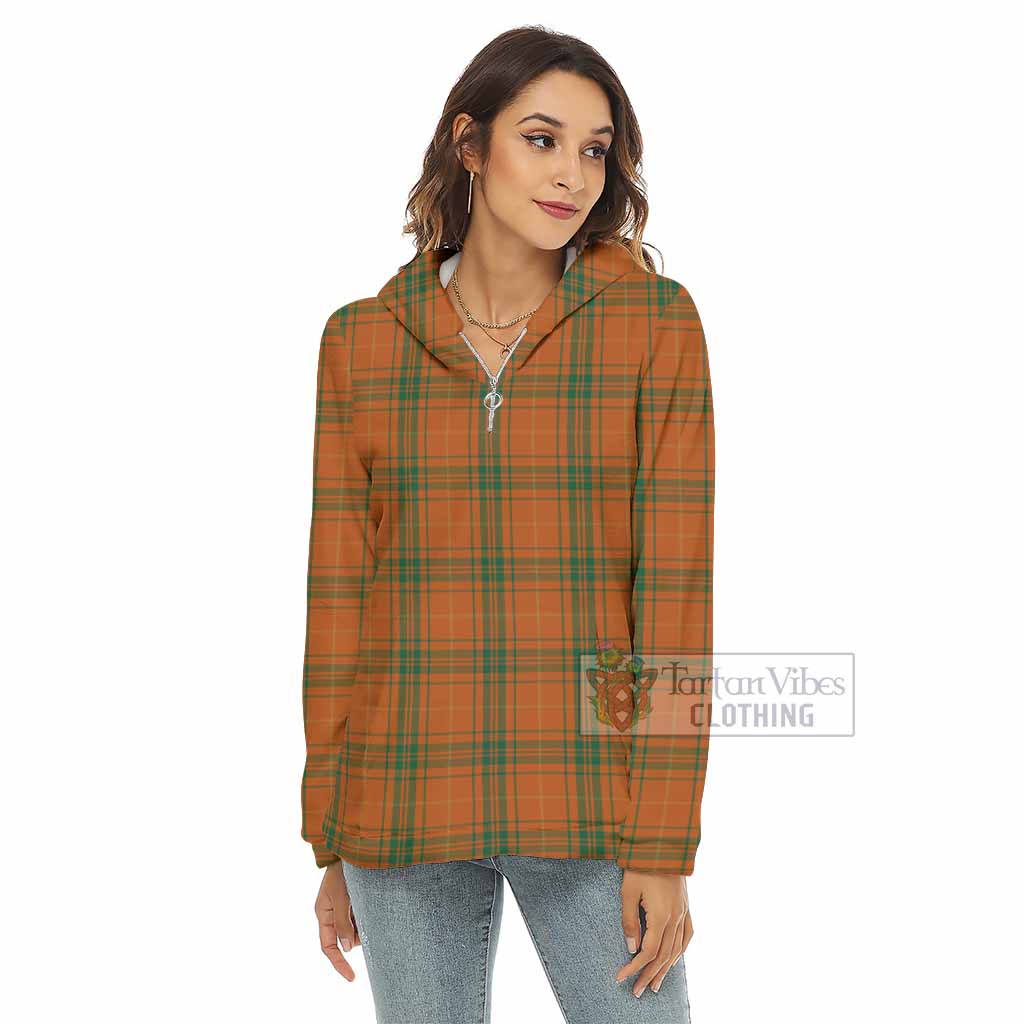 Tartan Vibes Clothing Wolfe Tartan Women's Borg  Half Zip Fleece Hoodie