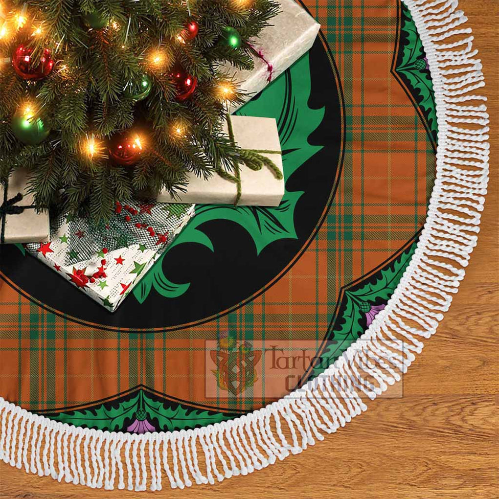 Tartan Vibes Clothing Wolfe Tartan Christmas Tree Skirt Scottish Thistle Style
