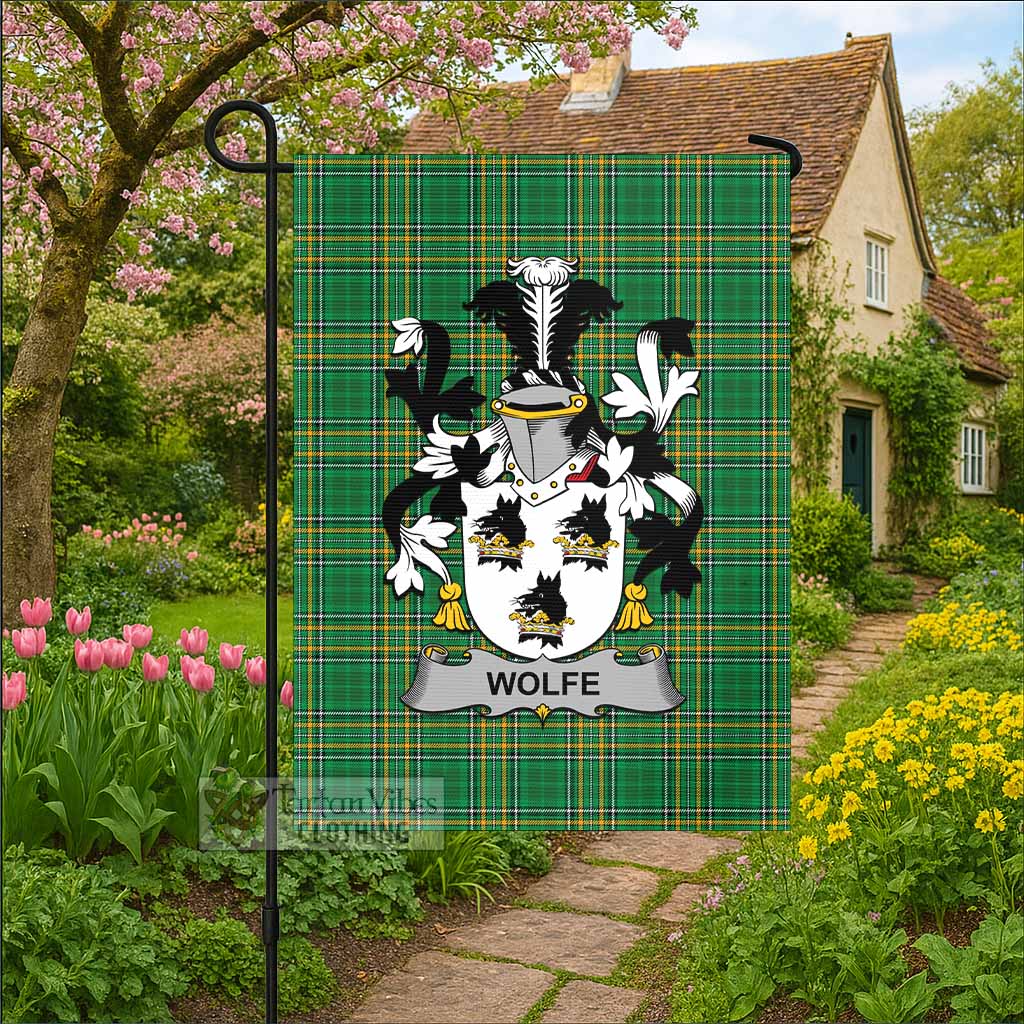Wolfe Irish Clan Tartan Flag with Coat of Arms
