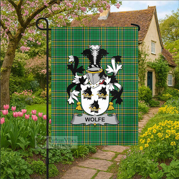 Wolfe Irish Clan Tartan Flag with Coat of Arms