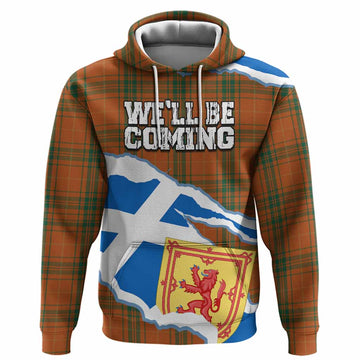 Wolfe Scotland Football Tartan Hoodie We'll Be Coming