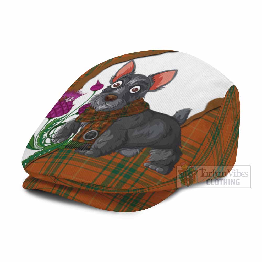 Wolfe Scottish Terrier Tartan Flat Cap, Jeff Cap Thistle Heritage Art - Tartan Vibes Clothing