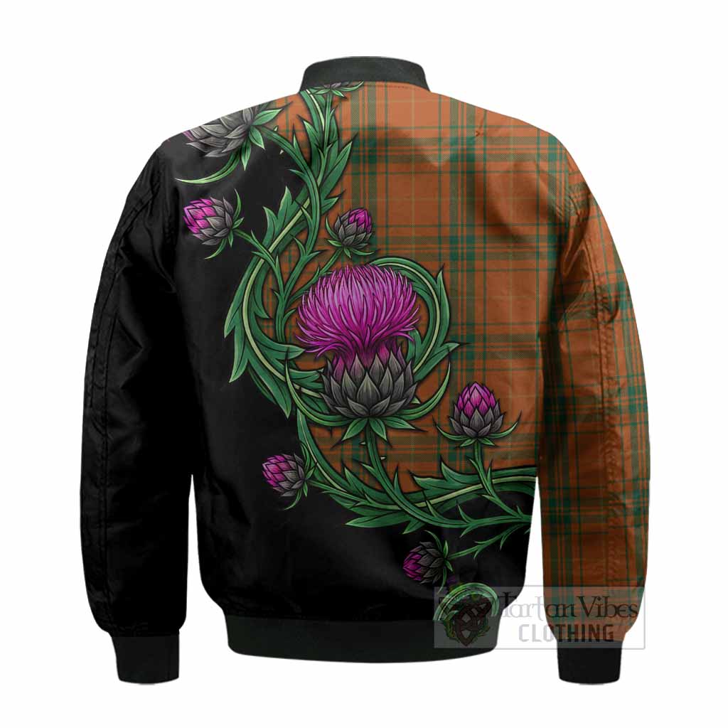 Wolfe Tartan Bomber Jacket Resilient Scottish Thistle - Tartan Vibes Clothing