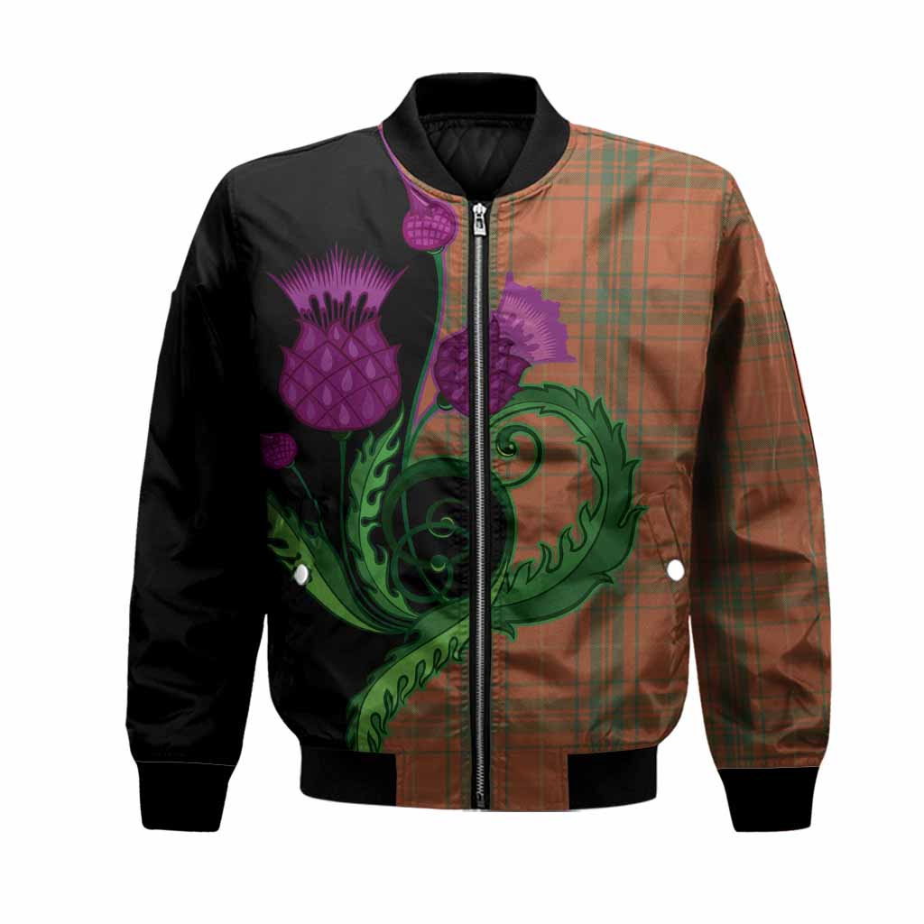 Wolfe Tartan Bomber Jacket Traditional Scottish Thistle