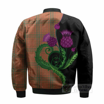 Wolfe Tartan Bomber Jacket Traditional Scottish Thistle