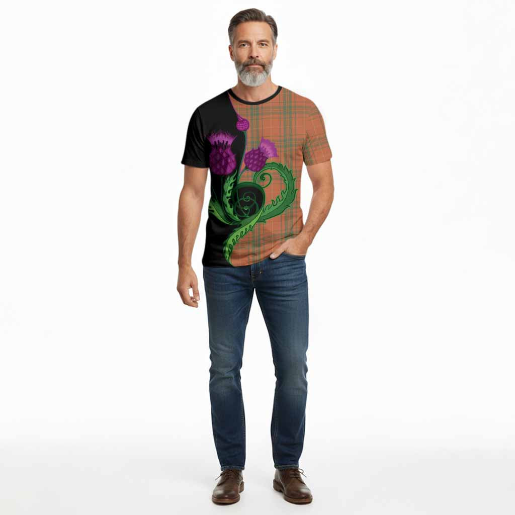 Wolfe Tartan Cotton T-shirt Traditional Scottish Thistle