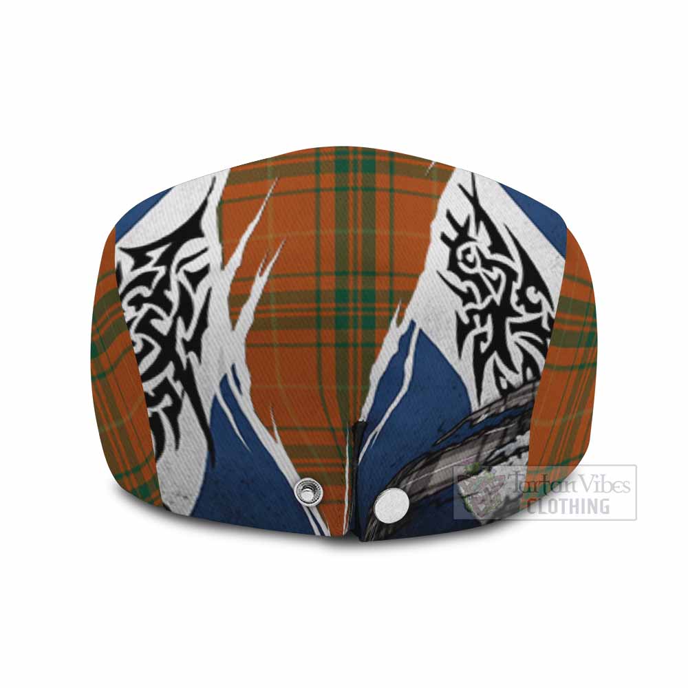 Wolfe Tartan Flat Cap, Jeff Cap Scotland Flag Ripped Tribal Design