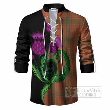 Wolfe Tartan Ghillie Shirt Traditional Scottish Thistle