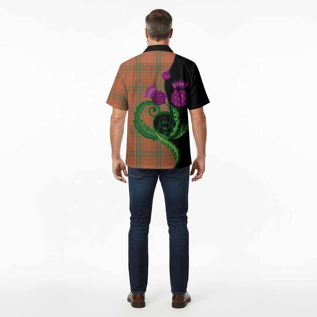 Wolfe Tartan Hawaiian Shirt Traditional Scottish Thistle