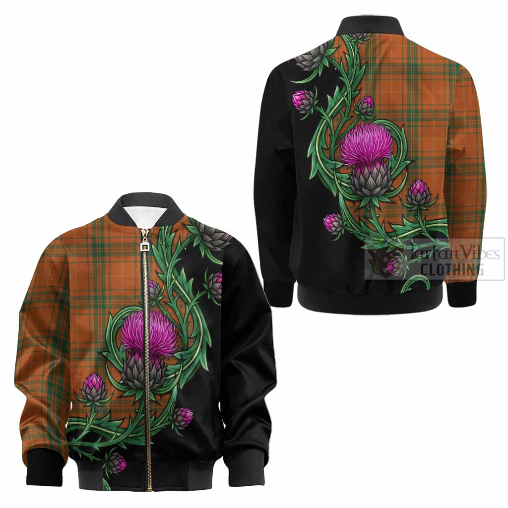Wolfe Tartan Kid Bomber Jacket Resilient Scottish Thistle - Tartan Vibes Clothing