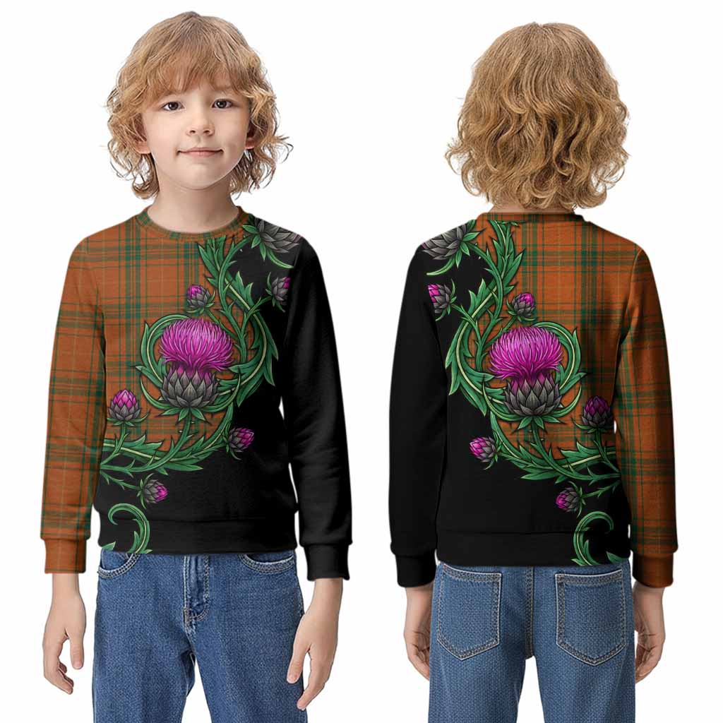 Wolfe Tartan Kid Knitted Sweatshirt Resilient Scottish Thistle - Tartan Vibes Clothing