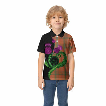 Wolfe Tartan Kid Polo Shirt Traditional Scottish Thistle