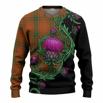 Wolfe Tartan Knitted Sweater Resilient Scottish Thistle Unisex - Tartan Vibes Clothing