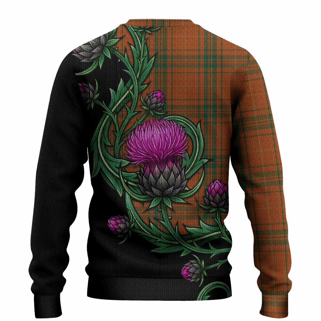 Wolfe Tartan Knitted Sweater Resilient Scottish Thistle - Tartan Vibes Clothing