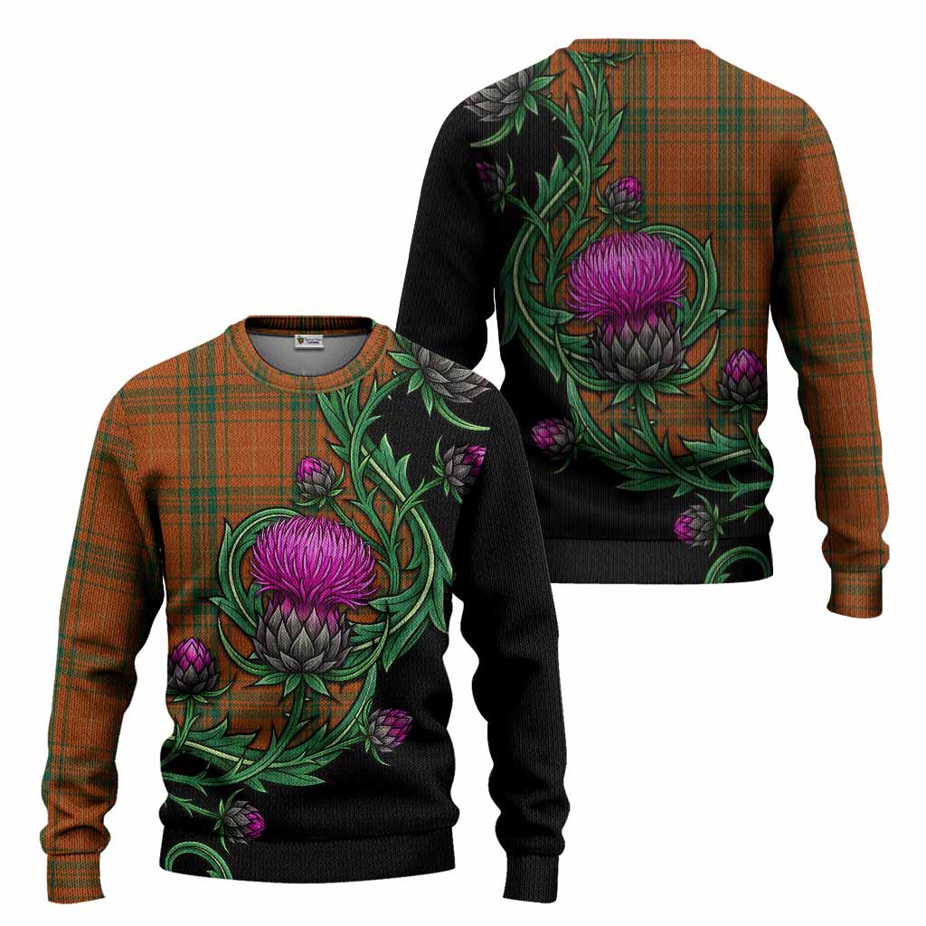 Wolfe Tartan Knitted Sweater Resilient Scottish Thistle - Tartan Vibes Clothing