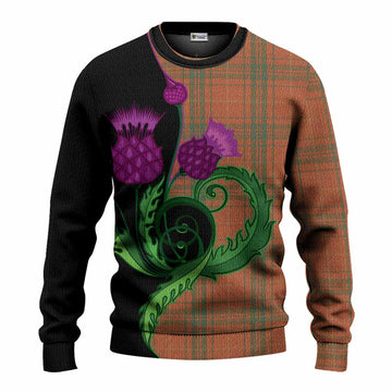 Wolfe Tartan Knitted Sweater Traditional Scottish Thistle