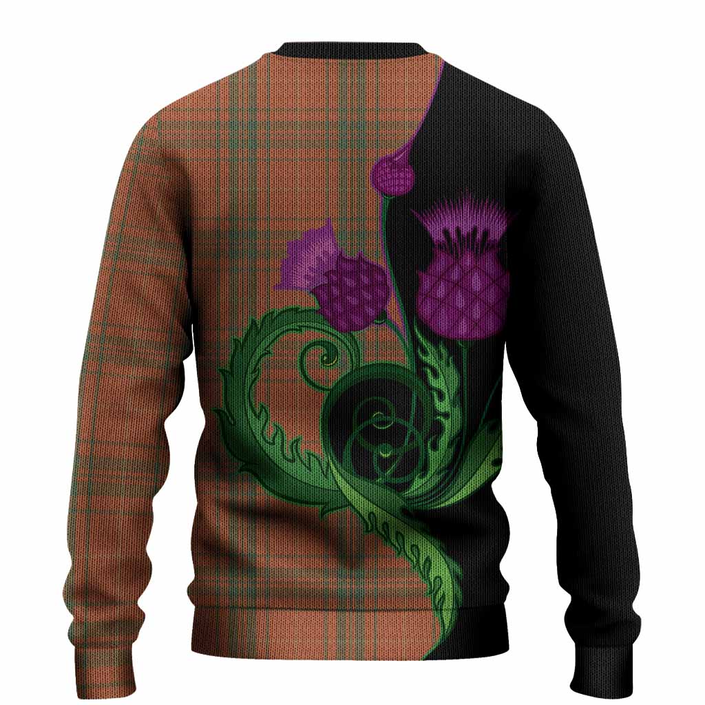 Wolfe Tartan Knitted Sweater Traditional Scottish Thistle