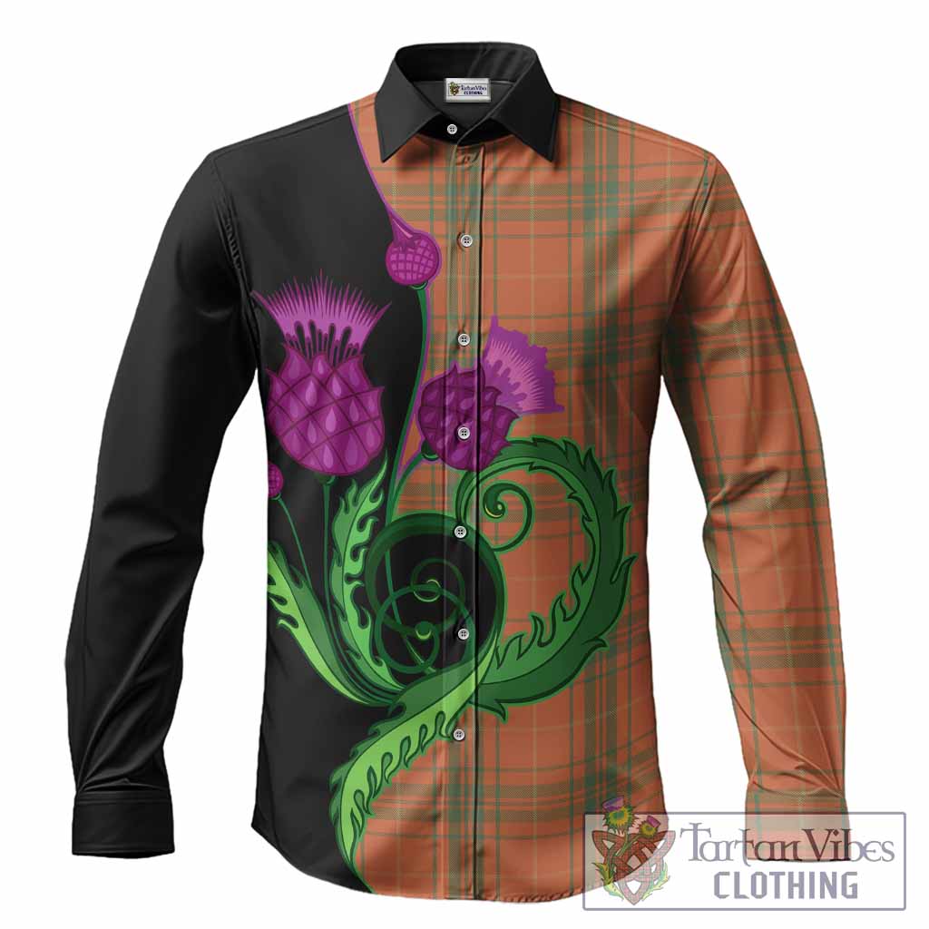 Wolfe Tartan Long Sleeve Button Shirts Traditional Scottish Thistle
