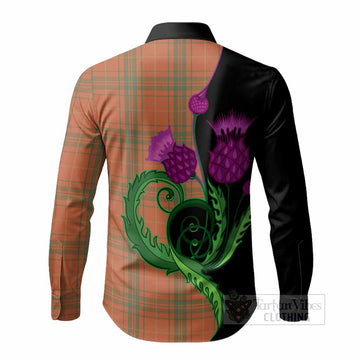 Wolfe Tartan Long Sleeve Button Shirts Traditional Scottish Thistle