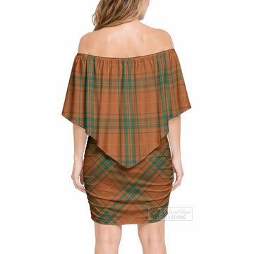 Wolfe Tartan Off Shoulder Draped Bodycon Mini Dress - Tartan Vibes Clothing
