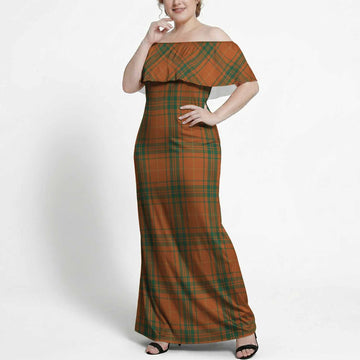 Wolfe Tartan Off Shoulder Ruffle Maxi Dress
