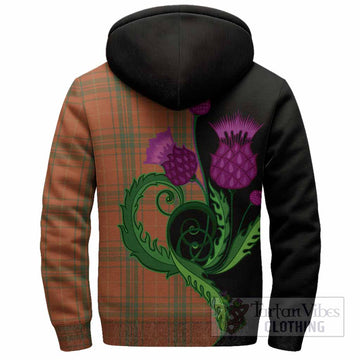 Wolfe Tartan Sherpa Hoodie Traditional Scottish Thistle
