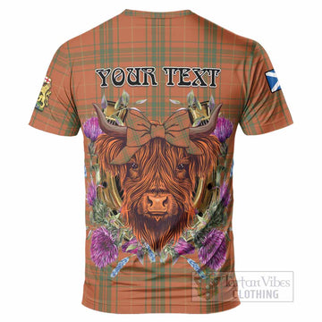 Wolfe Tartan T-Shirt Scottish Thistle Heilan Coo