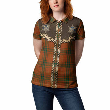 Wolfe Tartan Women Polo Shirt Bigfoot Riding The Kelpie Monster