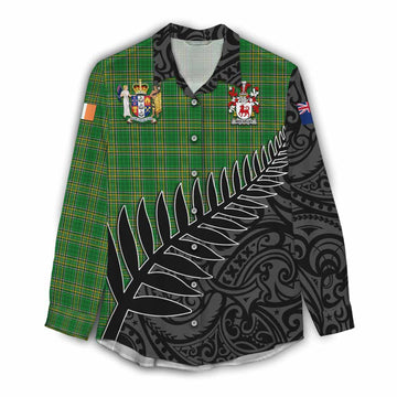 Wolseley Irish Clan Tartan Women's Casual Shirt with Coat of Arms New Zealand Silver Fern Half Style Female - Tartan Vibes Clothing