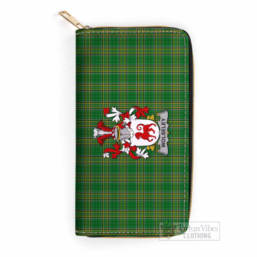 Wolseley Irish Clan Tartan Women's Leather Wallet with Coat of Arms One Size 19.7*10.5*3.5 cm - Tartan Vibes Clothing