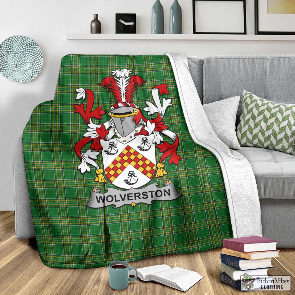 Wolverston Irish Clan Tartan Blanket with Coat of Arms - Tartan Vibes Clothing