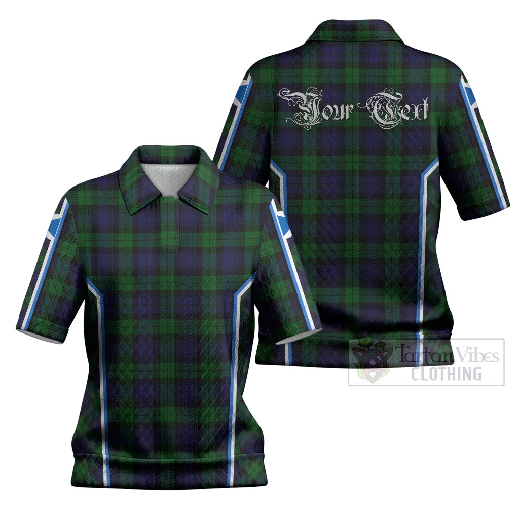 Black Watch Tartan Women’s Polo Sweater Top Flag Style Women Polo Sweater Top - Tartan Vibes Clothing