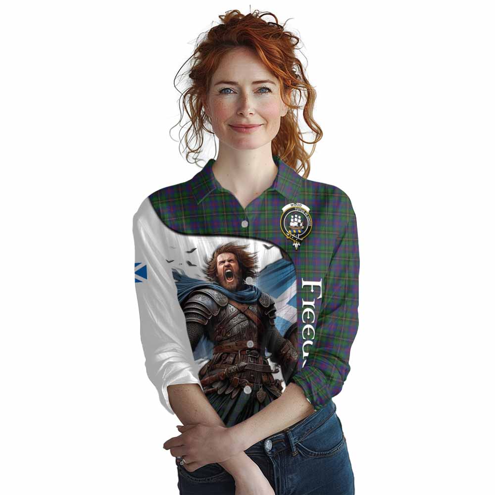Tartan Vibes Clothing Wood Crest Tartan Women's Casual Shirt Inspired by the Freedom of Scottish Warrior